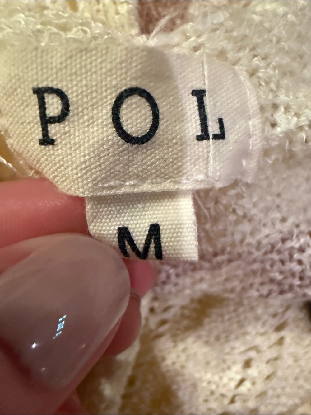 POL Cream Knit Top Subtle Texture Distressing boho festival - Picture 5 of 7